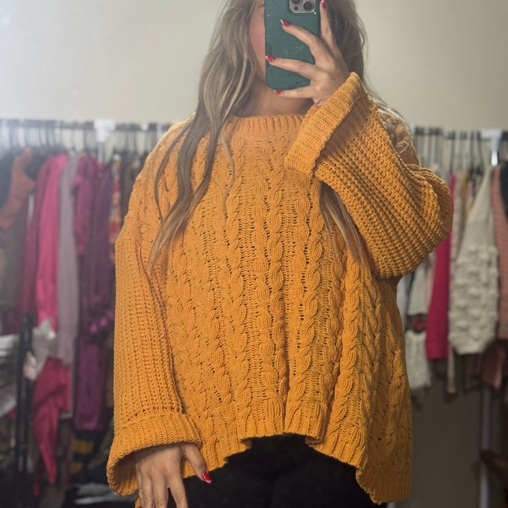 Umgee Mustard Knit Sweater